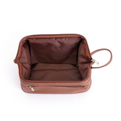 Royce Leather Toiletry Travel Wash Bag Pebbled (259-TAN-6)