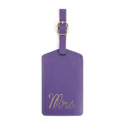 Royce Leather Luxury Luggage Hang Tag ID Mrs.(956-MRS-PUR)