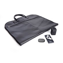 Royce Leather Leather Luxury Travel Set: Garment Bag with Bluetooth Tracking, Portable Power Bank, &