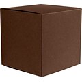 LUX® Small Cube Gift Boxes, 2 5/32 x 2 1/8 x 2 5/32, Chocolate Brown, 50 Qty (SCUBE-17-50)