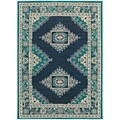 StyleHaven Traditional Medallion Polypropylene 710 X 1010 Blue/Ivory Area Rug (WHIG6658A8X11L)