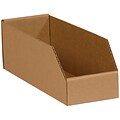 Open Top Bin Boxes; 3 x 12 x 4-1/2, Kraft, 50/Bundle (BINEB123K)