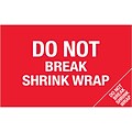 Tape Logic Flame Labels, Do Not Break Shrink Wrap (Bill of Lading), 5 x 8, Red/White, 500/Roll (DL1392)