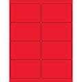 Tape Logic® Rectangle Laser Labels, 4 x 2 1/2, Fluorescent Red, 800/Case (LL179RD)