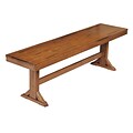 Walker Edison Solid Wood Dining Bench, Antique Brown (SPBW1AB)