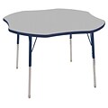 ECR4Kids 48 Clover Table Grey/Navy-Toddler Swivel Glide  (ELR-14101-GNV-TS)