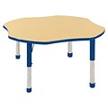 ECR4Kids 48 Clover Table Maple/Blue -Chunky Legs  (ELR-14101-MBL-C)
