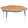 ECR4Kids 60 Flower Table Maple/Navy -Standard Swivel Glide  (ELR-14102-MNV-SS)