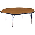 ECR4Kids 60 Flower Table Oak/Navy-Standard Ball Glide  (ELR-14102-OKNV-SB)