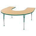 ECR4Kids Horseshoe Table Maple/Green-Standard Ball Glide  (ELR-14103-MGN-SB)