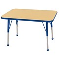 ECR4Kids 24 x 36 Rectangle Table Maple/Blue -Toddler Ball Glide  (ELR-14106-MBL-TB)