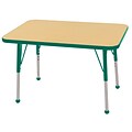 ECR4Kids 24 x 36 Rectangle Table Maple/Green-Toddler Ball Glide  (ELR-14106-MGN-TB)