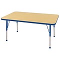 30”x48” Rectangular T-Mold Activity Table, Maple/Blue/Standard Ball
