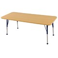 30”x60” Rectangular T-Mold Activity Table, Maple/Maple/Navy/Toddler Ball