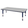 36”x72” Rectangular T-Mold Activity Table, Grey/Navy/Chunky