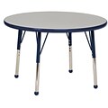 36” Round T-Mold Activity Table, Grey/Navy/Toddler Ball