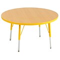 36” Round T-Mold Activity Table, Maple/Yellow/Standard Swivel