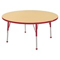 48” Round T-Mold Activity Table, Maple/Red/Toddler Ball