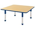 48” Square T-Mold Activity Table, Maple/Blue/Chunky