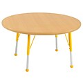 30” Round T-Mold Activity Table, Maple/Maple/Yellow/Toddler Ball