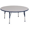60” Round T-Mold Activity Table, Grey/Navy/Toddler Ball