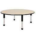 60” Round T-Mold Activity Table, Maple/Black/Chunky
