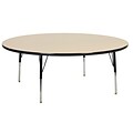 60” Round T-Mold Activity Table, Maple/Black/Toddler Swivel
