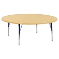 60” Round T-Mold Activity Table, Maple/Maple/Blue/Standard Swivel