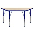24”x48” Trapezoid T-Mold Activity Table, Maple/Blue/Standard Ball