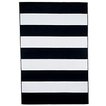 Lavish Home Breton Stripe Area Rug - Black & White - 4x6 (62-2040A-25-46)