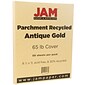 JAM Paper Parchment 65 lb. Cardstock Paper, 8.5" x 11", Antique Gold Yellow, 50 Sheets/Pack (27179)