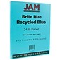 JAM Paper 8.5" x 11" Color Copy Paper, 24 lbs., Blue Recycled, 100 Sheets/Pack (101592)