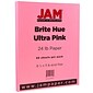 JAM Paper Smooth Colored 8.5" x 11" Copy Paper, 24 lbs., Ultra Pink, 100 Sheets/Pack (103564)