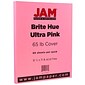 JAM Paper 65 lb. Cardstock Paper, 8.5" x 11", Ultra Pink, 50 Sheets/Pack (103614)