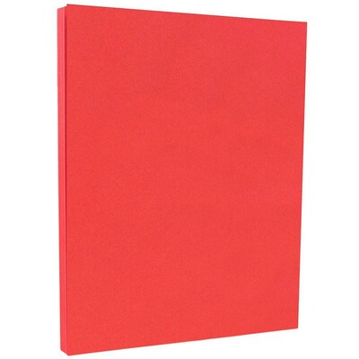 JAM Paper Smooth Colored 8.5" x 11" Copy Paper, 24 lbs., Red Recycled, 100 Sheets/Pack (151023)
