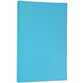 JAM Paper Smooth Colored 8.5 x 14, Copy Paper, 24 lbs., Blue Recycled, 100 Sheets/Pack (151052)