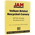 JAM Paper Vellum Bristol 67 lb. Cardstock Paper, 8.5 x 11, Canary Yellow, 50 Sheets/Pack (169822)