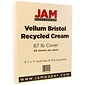 JAM Paper Vellum Bristol 67 lb. Cardstock Paper, 8.5" x 11", Cream, 50 Sheets/Pack (169824)