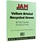 JAM Paper Vellum Bristol 67 lb. Cardstock Paper, 8.5 x 11, Green, 50 Sheets/Pack (169826)