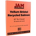 JAM Paper Vellum Bristol 67 lb. Cardstock Paper, 8.5 x 11, Salmon Pink, 50 Sheets/Pack (169832)