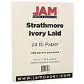 JAM Paper® Strathmore Paper - 8.5 x 11 - 24lb Ivory Laid - 100/pack