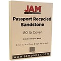JAM Paper® Recycled Cardstock, 8.5 x 11, 80lb Sandstone Ivory, 50/pack (880615)