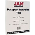 JAM Paper® Recycled Cardstock, 8.5 x 11, 80lb Talc White, 50/pack (882415)