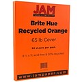 JAM Paper® Bright Color Cardstock, 8.5 x 11, 65lb Orange Recycled, 50/pack (1033879)