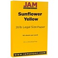 JAM Paper Matte Colored 8.5 x 14 Copy Paper, 28 lbs., Sunflower Yellow, 50 Sheets/Pack (16729346)