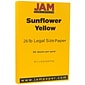 JAM Paper 80 lb. Cardstock Paper, 8.5" x 14", Sunflower Yellow, 50 Sheets/Pack (16729352)