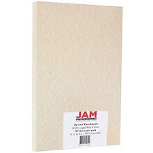 JAM Paper Parchment 65 lb. Cardstock Paper, 8.5 x 14, Brown, 50 Sheets/Pack (17128861)
