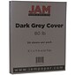 JAM Paper 80 lb. Cardstock Paper, 8.5" x 11", Dark Gray, 50 Sheets/Pack (26396471)