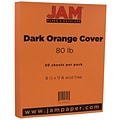 JAM Paper® Matte Cardstock, 8.5 x 11, 80lb Dark Orange, 50/pack (61511371)