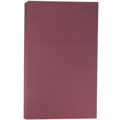 JAM Paper Matte Colored Paper, 28 lbs., 8.5 x 14, Burgundy, 50 Sheets/Pack (64429490)